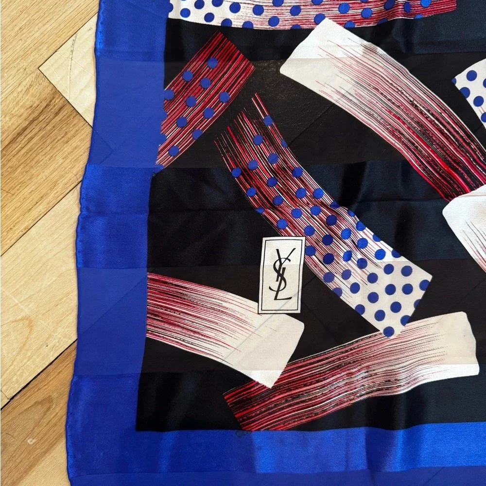 Yves Saint Laurent Patterned Silk Scarf